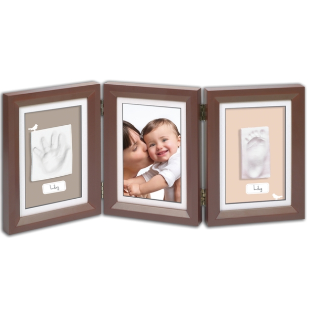 Baby Art Trigubas stačiakampis rėmelis su įspaudais (brown&taupe/beige)