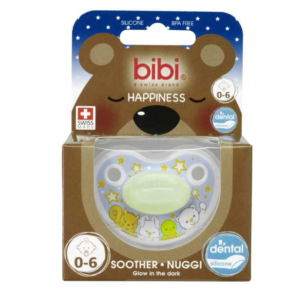 bibi čiulptukas Happiness DenSil 0-6 Ring Glow in the Dark SV-B1