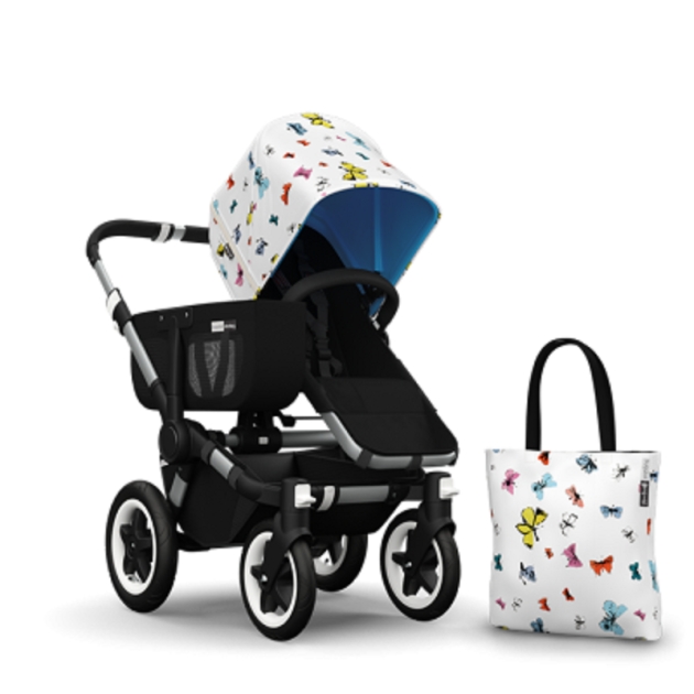 “Limited BUGABOO Donkey” stogelis + “Andy Warhol” rankinė, BUTTERFLIES/BLUE