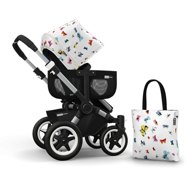 “Limited BUGABOO Donkey” stogelis + “Andy Warhol” rankinė, BUTTERFLIES/BLUE