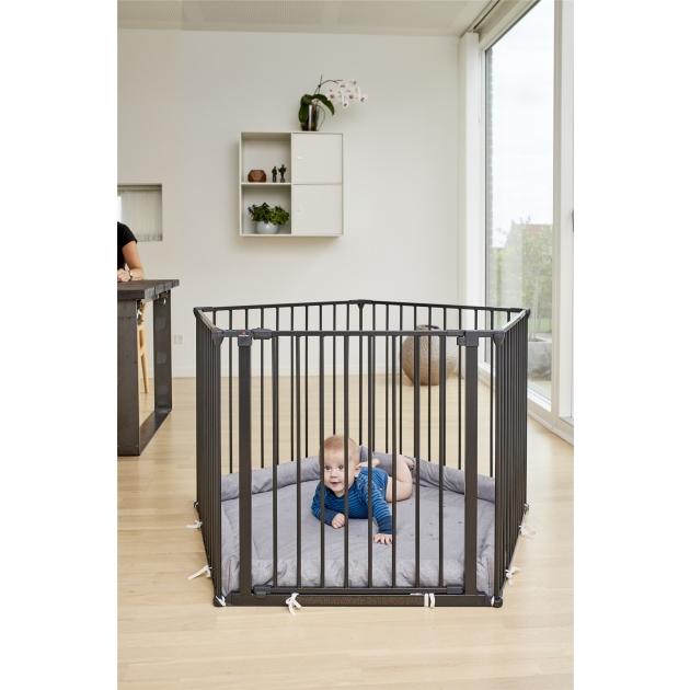 Metalinis maniežas BabyDan SUPREME PENTAGON BABYDEN CHARCOAL