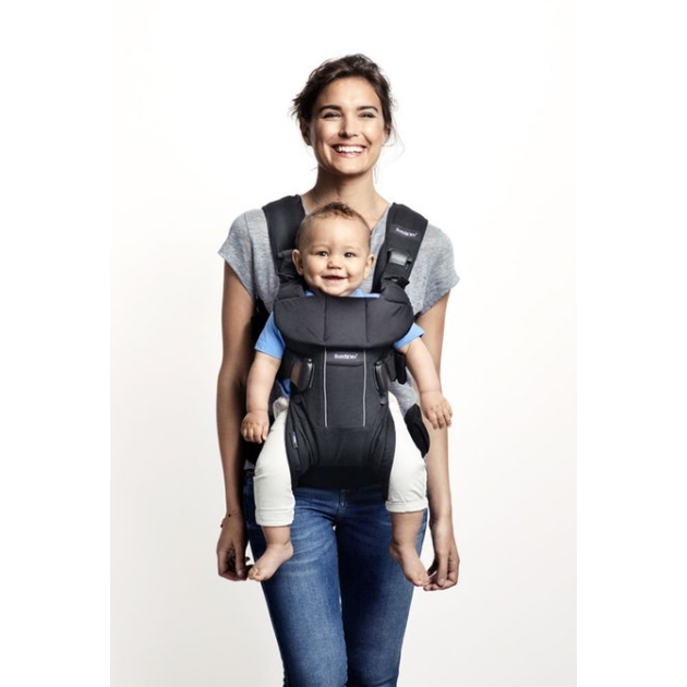 Nešioklė BabyBjorn ONE BLACK/Silver Cotton