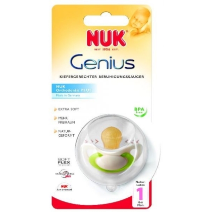 NUK Genius čiulptukas lateksinis (0-6mėn.), Nr.1, 1vnt.