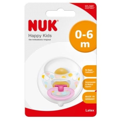 NUK Happy Kids čiulptukas lateksinis Nr.1, 1 vnt.