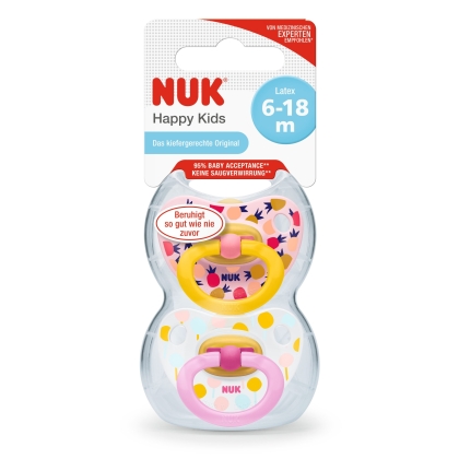 NUK Happy Kids čiulptukas lateksinis Nr.2, 2 vnt.