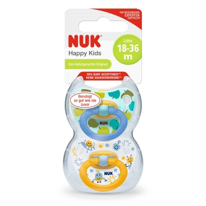 NUK Happy Kids čiulptukas lateksinis Nr.3, 2 vnt.