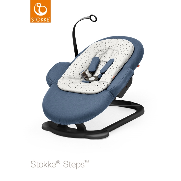 STOKKE Steps Gultukas White Mountains su juodu plastiku