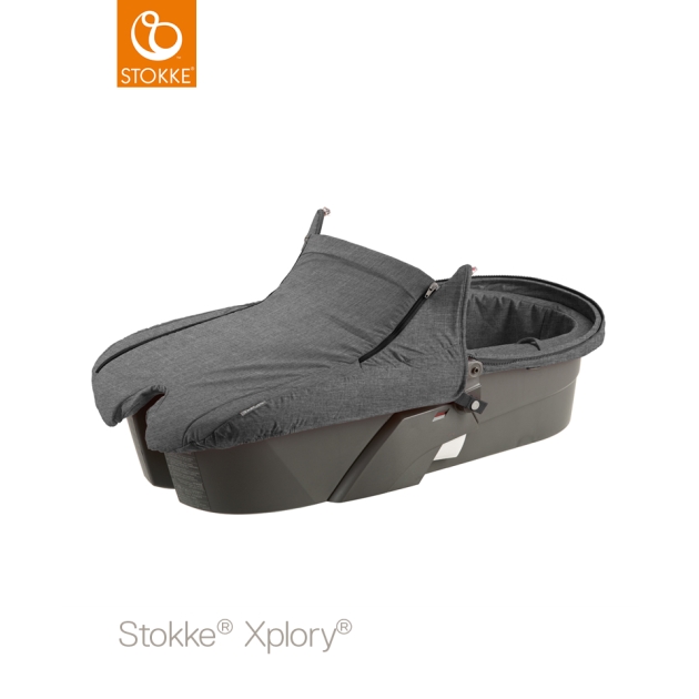 Stokke Xplory V5 Black Melange (su lopšiu)