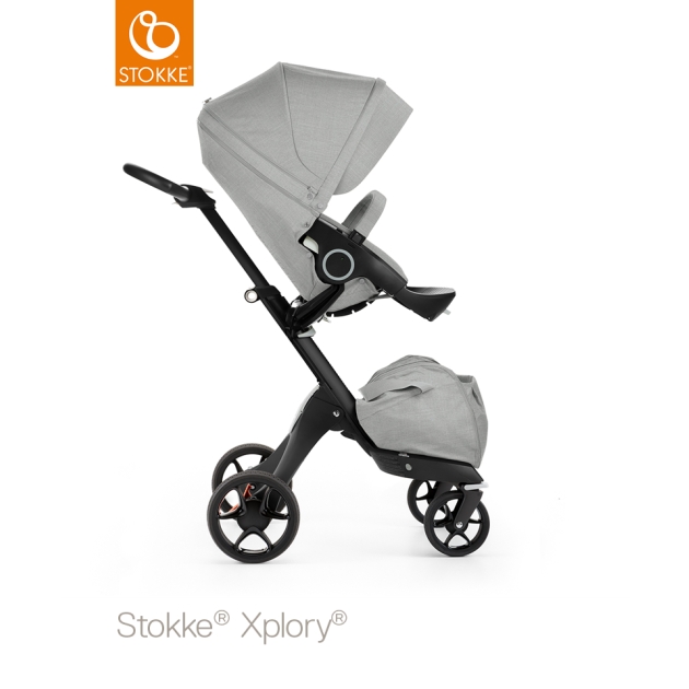 STOKKE Xplory V5 sportinukas (juodas rėmas) Grey Melange