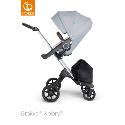 STOKKE XPLORY V6 sportinukas Athleisure Pink (sidabrinis rėmas)