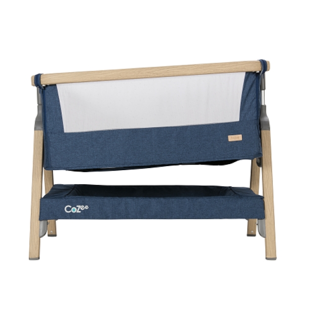 Surenkama lovytė (pristumiama prie lovos) kelioninė (su krepšiu) OAK/MIDNIGHT BLUE