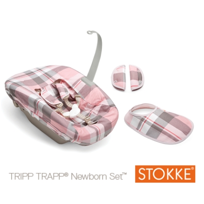 TRIPP TRAPP Newborn Textile Set Tartan Pink