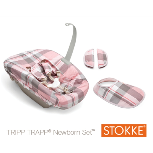 TRIPP TRAPP Newborn Textile Set Tartan Pink