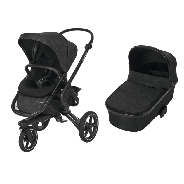 Vežimėlis Maxi Cosi Nova 3 (2 in 1) su lopšiu Oria Nomad Black