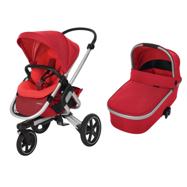 Vežimėlis Maxi Cosi Nova 3 (2 in 1) su lopšiu Oria Vivid Red