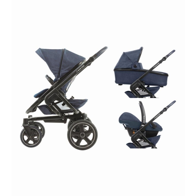 Vežimėlis Maxi-Cosi Nova 3 in 1 (4 ratai) Nomad Blue