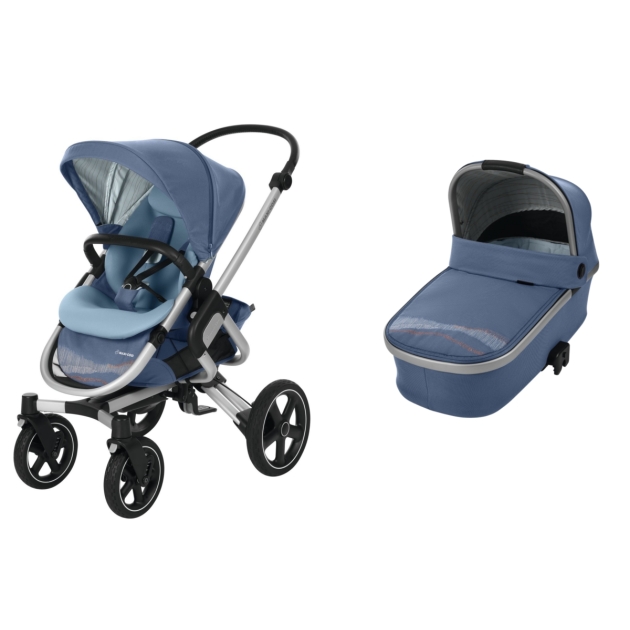 Vežimėlis Maxi Cosi Nova 4 (2 in 1) su lopšiu Oria Frequency Blue