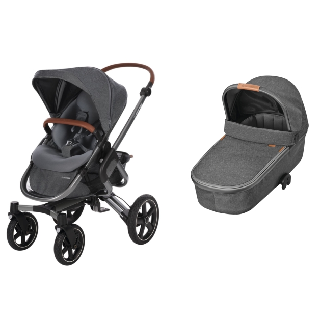 Vežimėlis Maxi Cosi Nova 4 (2 in 1) su lopšiu Oria Sparkling Grey