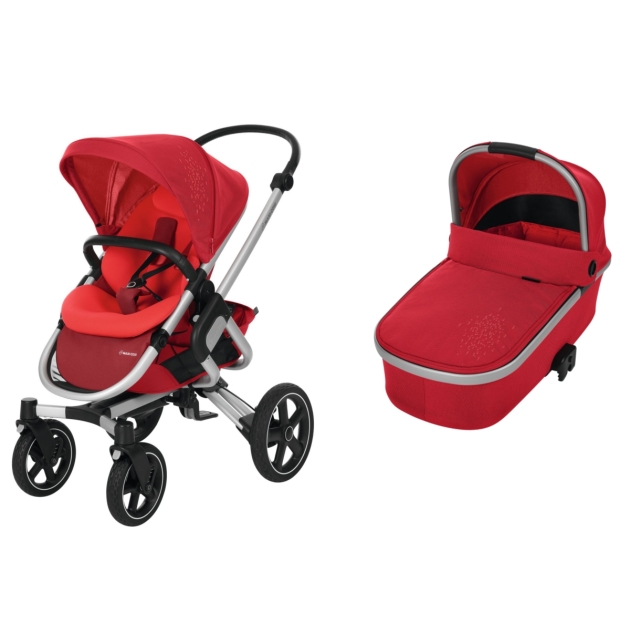 Vežimėlis Maxi Cosi Nova 4 (2 in 1) su lopšiu Oria Vivid Red