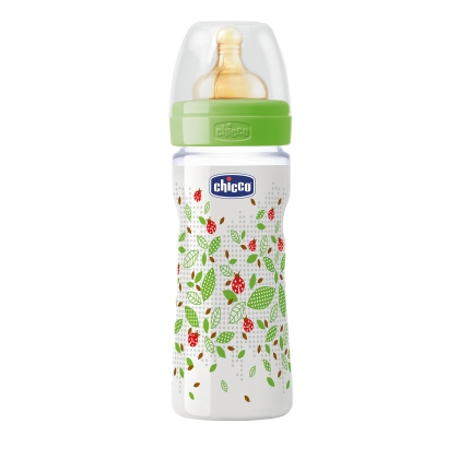 WELLBEING buteliukas 250ML silikonas, vidutinė tėkmė, žalias