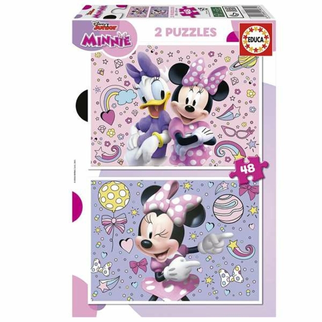 2 galvosūkių rinkinys Educa Minnie Mouse 48 Dalys