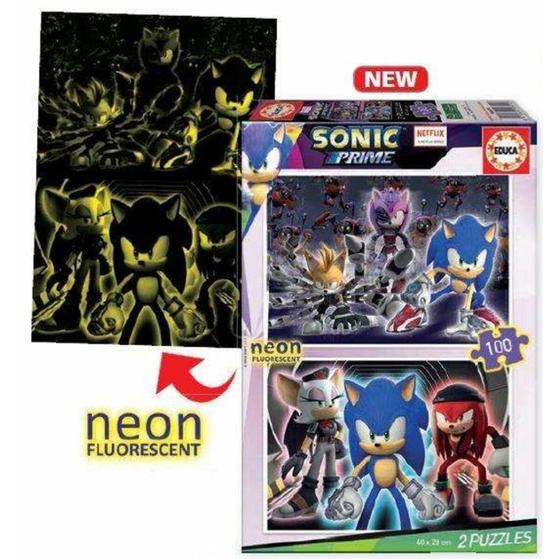 2 galvosūkių rinkinys Educa Neon Sonic 100 Dalys