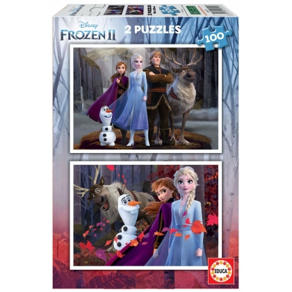 2 galvosūkių rinkinys   Frozen Believe         100 Dalys 40 x 28 cm