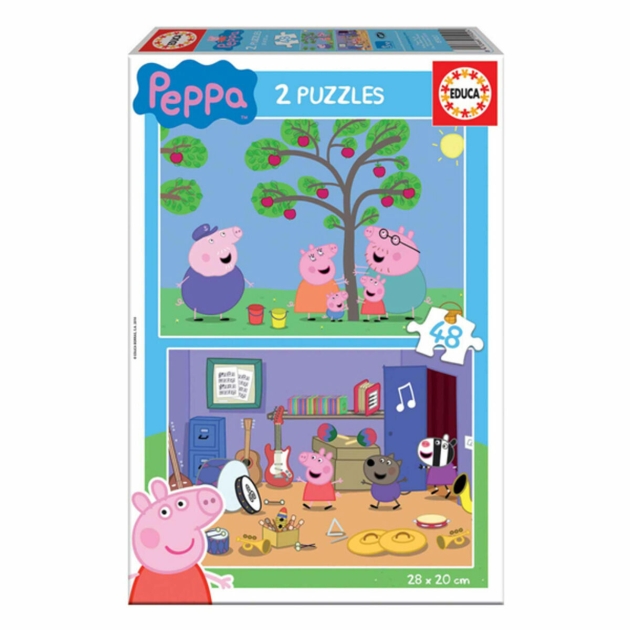 2 galvosūkių rinkinys   Peppa Pig         48 Dalys 28 x 20 cm