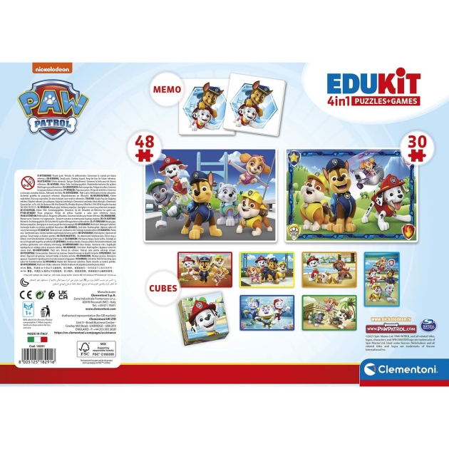 4 galvosūkių rinkinys The Paw Patrol Clementoni Edukit