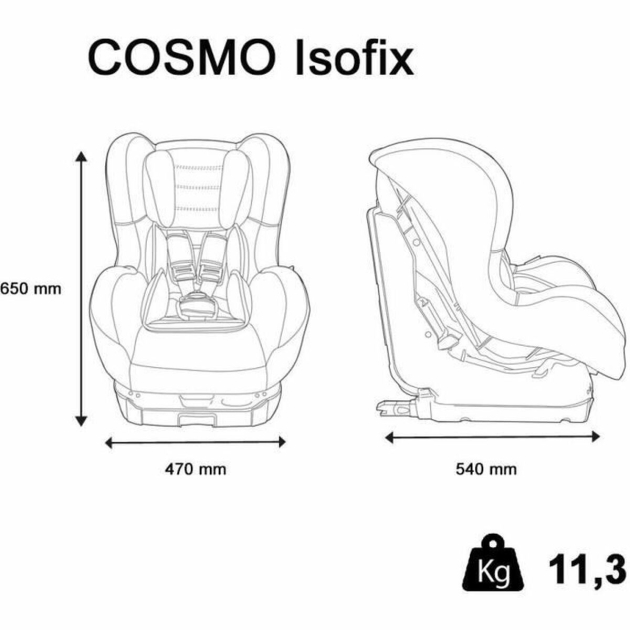 Automobilinė Kėdė Nania COSMO Juoda / Pilka