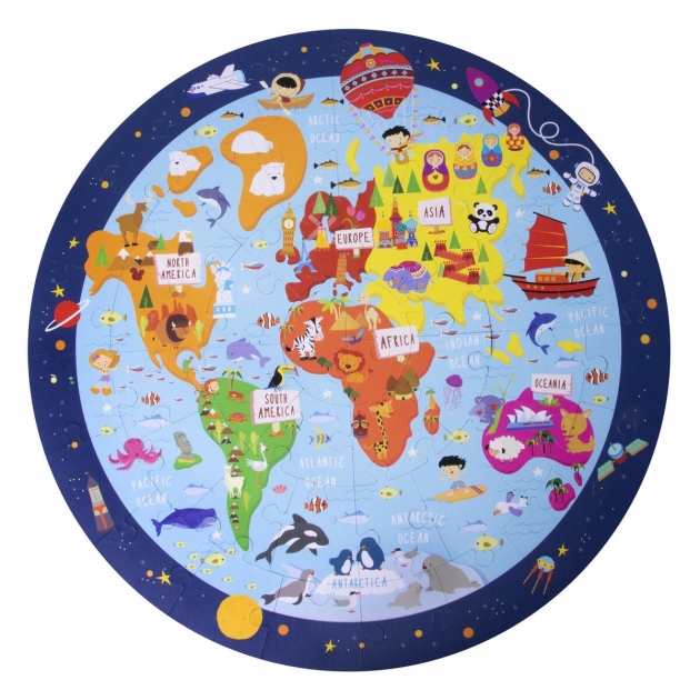 Dėlionė Apli World Map Apskritas 48 Dalys 50 cm