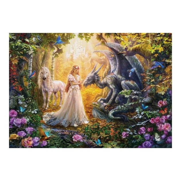 Dėlionė Dragón Princesa Unicornio Educa 17696 85 x 60 cm 1500 Dalys