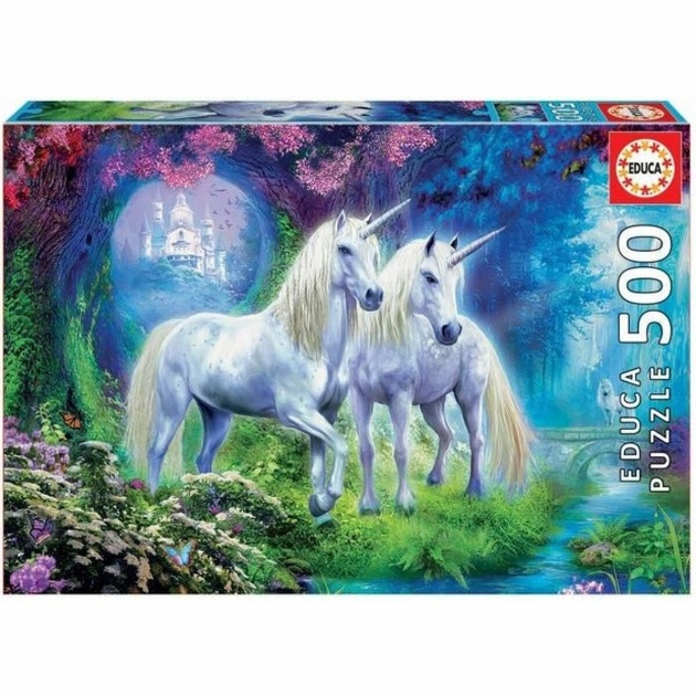 Dėlionė Educa Unicorns In The Forest 500 Dalys 34 x 48 cm