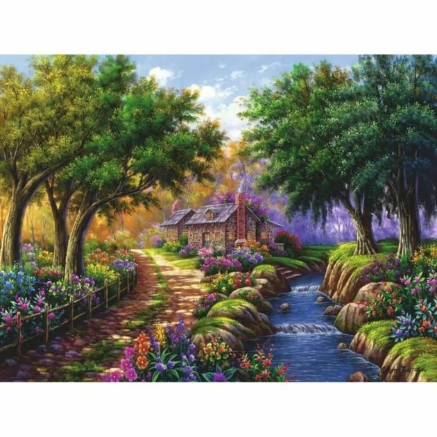 Dėlionė Ravensburger 17109 Cottage By The River 1500 Dalys