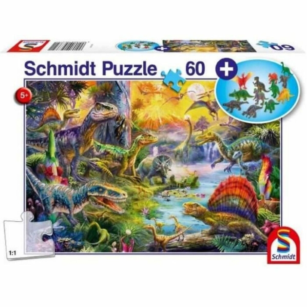 Dėlionė Schmidt Spiele Dinosaurs Statulėlės 60 Dalys