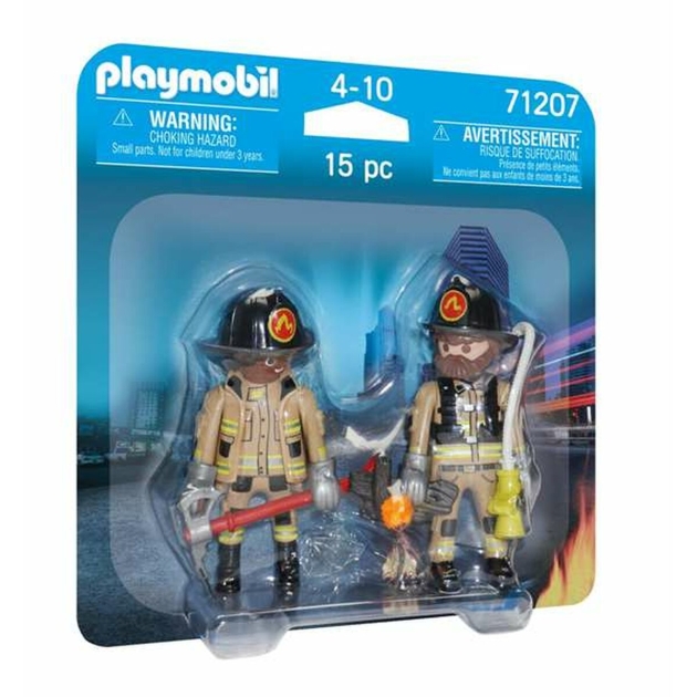 Figūrėlės su judančiomis kojomis ir rankomis Playmobil 71207 Gaisrininkas 15 Dalys Duo