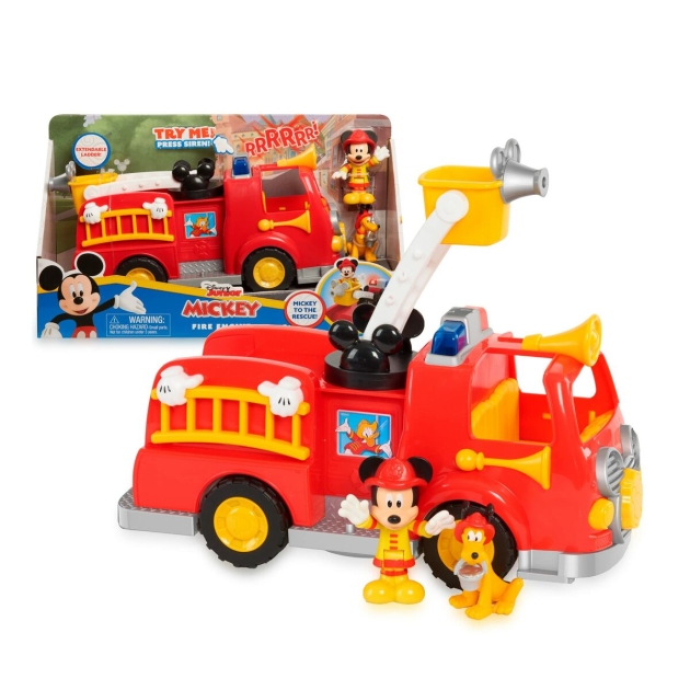 Gaisro variklis Captain Marvel Mickey Fire Truck su garsu LED Šviesus