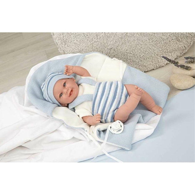 Kūdikio lėlė Arias Elegance Babyto Žindukas 35 cm Mėlyna