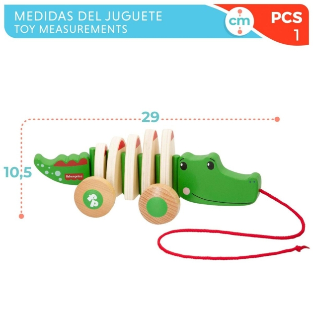 Kūdikio žaislas Fisher Price Krokodilas Medžio 28,5 x 10,5 x 12 cm (4 vnt.)