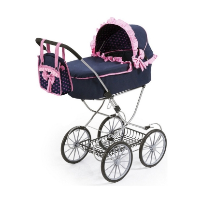 Lėlių vežimėlis Reig Dolls Pram Tamsiai mėlyna 64 cm