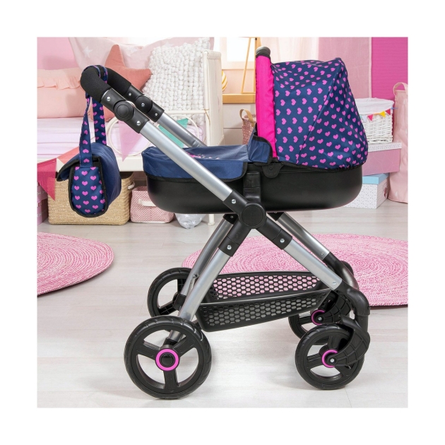 Lėlių vežimėlis Reig Stule Pram Tamsiai mėlyna 63 cm