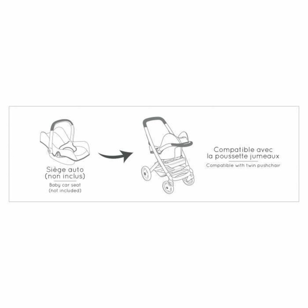 Lėlių vežimėlis Smoby Maxi Cosi Twin 64 cm