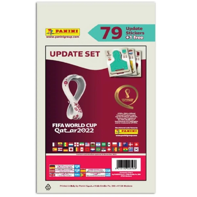 Lipdukų pakuotė Panini FIFA World Cup Qatar 2022 - Set Update