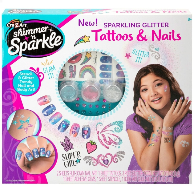 Manikiūro rinkinys Colorbaby Shimmer 'n Sparkle Tattoos  Nails Vaikiškas