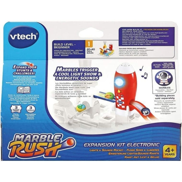 Marmuro rinkinys Vtech Marble Rush - Expansion Kit Electronic - Raket Lenktynių trasa Trasa su Rampomis 3 Dalys + 4 metų