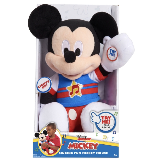 Muzikinis pliušinis žaislas Famosa MCC13 Mickey Mouse Šviesa su garsu Poliesteris Plastmasinis Spalvotas (33 cm)