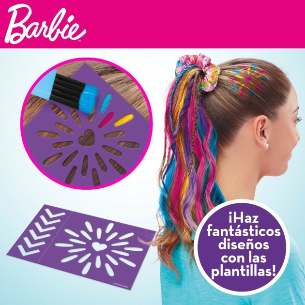 Plakų stiliavimo rinkinys Barbie Rainbow Tie 15,5 x 10,5 x 2,5 cm Plaukai su akcentais Spalvotas