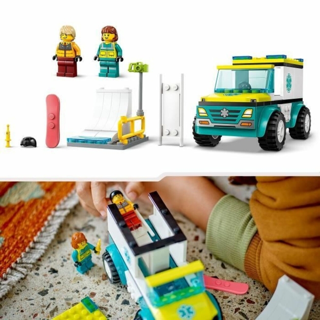 Playset Lego 60403 Emergency Ambulance and Snowboard Boy