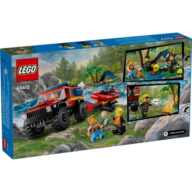 Playset Lego 60412 4×4 Fire Engine with Rescue Boat