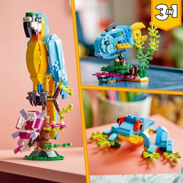 Playset Lego Creator 31136 Exotic parrot with frog and fish 3 viename 253 Dalys